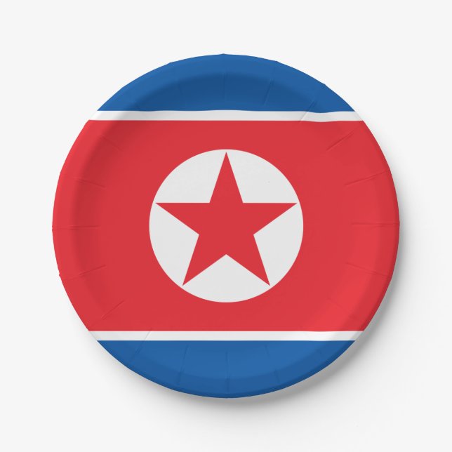 Prato De Papel Bandeira da Coreia do Norte (Frente)