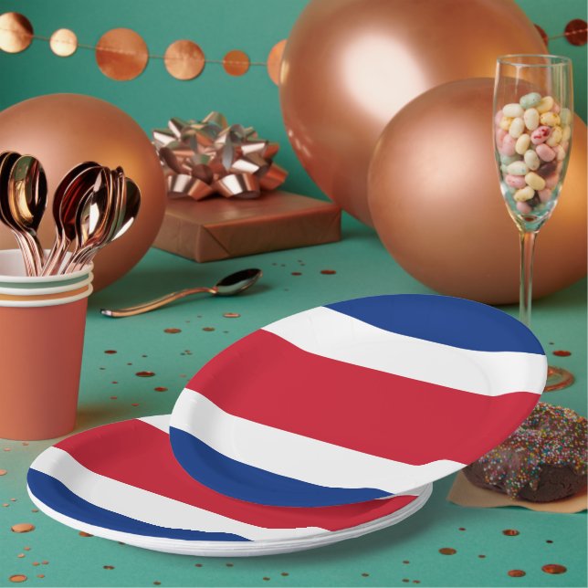 Prato De Papel bandeira da Costa Rica (Múltiplo)