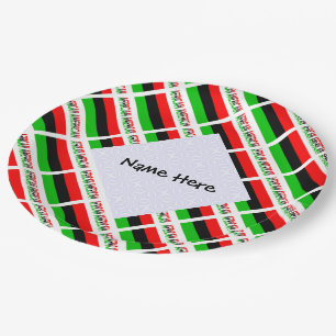Prato De Papel Bandeira da Diáspora Afro-Americana Personalizada 