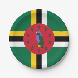 Prato De Papel Bandeira da Domínica