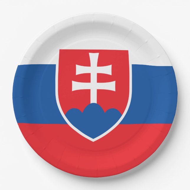 Prato De Papel Bandeira da Eslováquia (Frente)