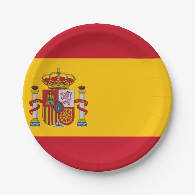 Prato De Papel bandeira da Espanha (Frente)