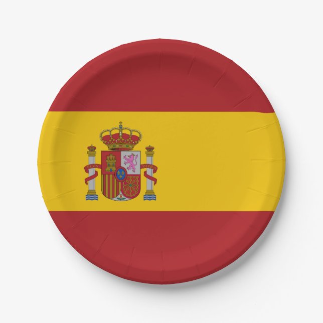 Prato De Papel Bandeira da Espanha (Frente)