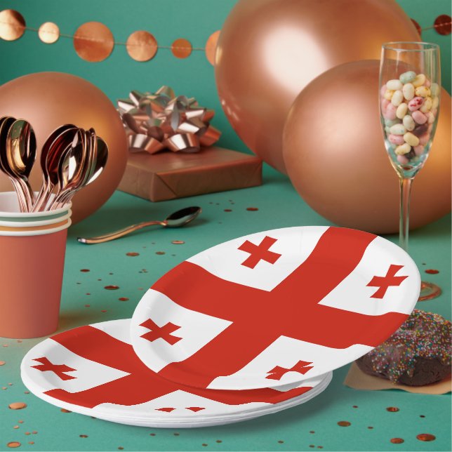 Prato De Papel Bandeira da Geórgia (Múltiplo)