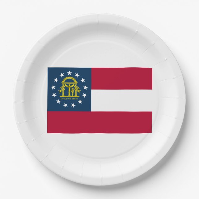 Prato De Papel Bandeira da Geórgia (estado dos EUA) (Frente)