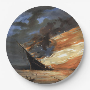 Prato De Papel Bandeira da Guerra Civil Rebelde no Fogo da bandei