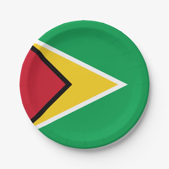 Prato De Papel Bandeira da Guiana (Frente)