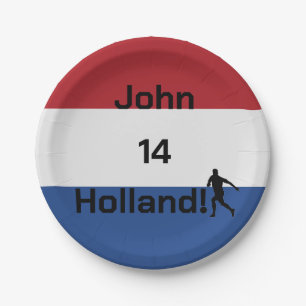 Prato De Papel Bandeira da Holanda Personalizada Festa de Futebol