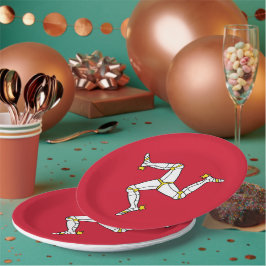 Prato De Papel Bandeira da Ilha de Man