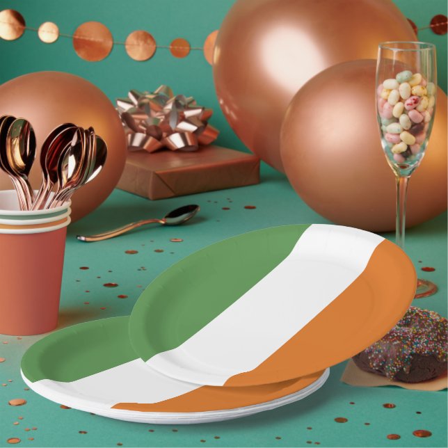 Prato De Papel Bandeira da Irlanda (Múltiplo)