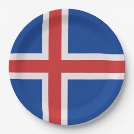 Prato De Papel Bandeira da Islândia