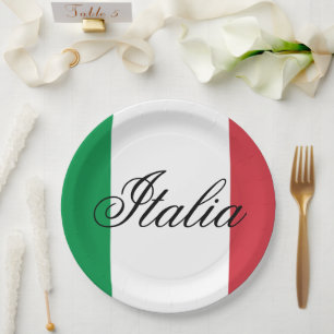Prato De Papel Bandeira da Itália Orgulho Italiano País Europa