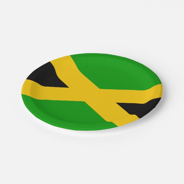 Prato De Papel Bandeira da Jamaica (Inclinado)