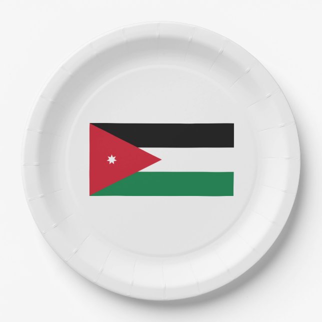 Prato De Papel Bandeira da Jordânia (Frente)