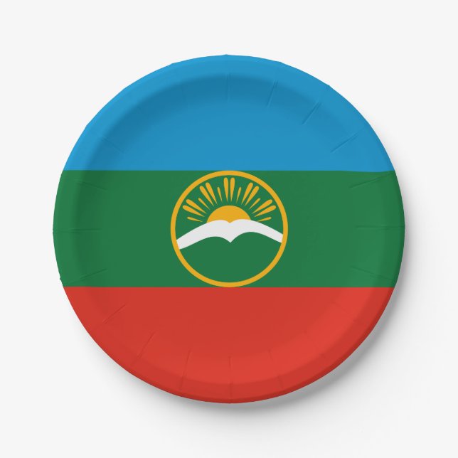 Prato De Papel Bandeira da Karachay-Circássia (Frente)