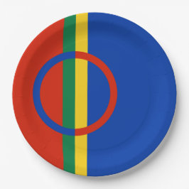 Prato De Papel Bandeira da Lapónia (Natal) (Sami) (Laplander)