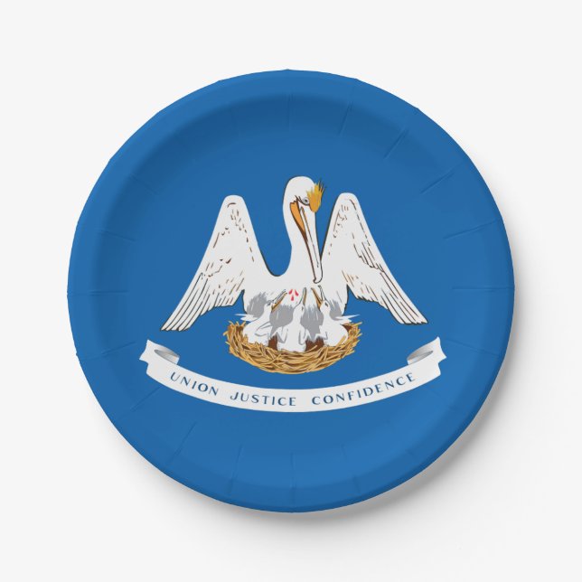 Prato De Papel bandeira da Louisiana (Frente)