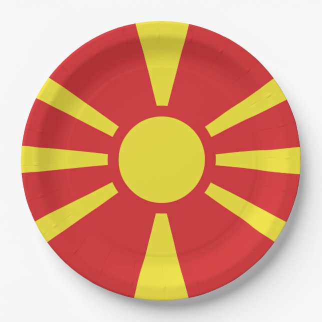 Prato De Papel Bandeira da Macedônia do Norte (Frente)