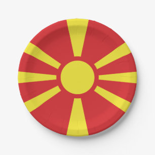 Prato De Papel Bandeira da Macedônia do Norte