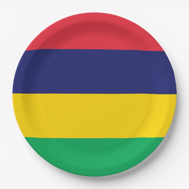 Prato De Papel Bandeira da Maurícia (Frente)