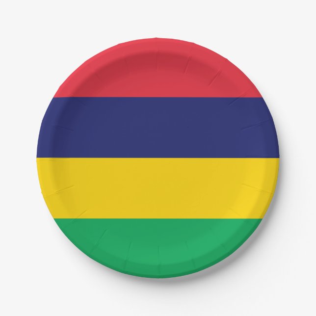Prato De Papel Bandeira da Maurícia (Frente)
