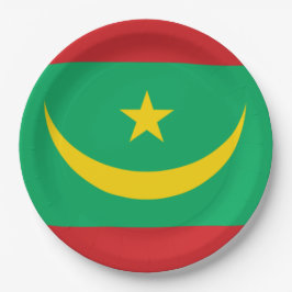 Prato De Papel Bandeira da Mauritânia