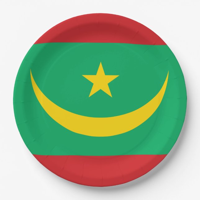 Prato De Papel Bandeira da Mauritânia (Frente)