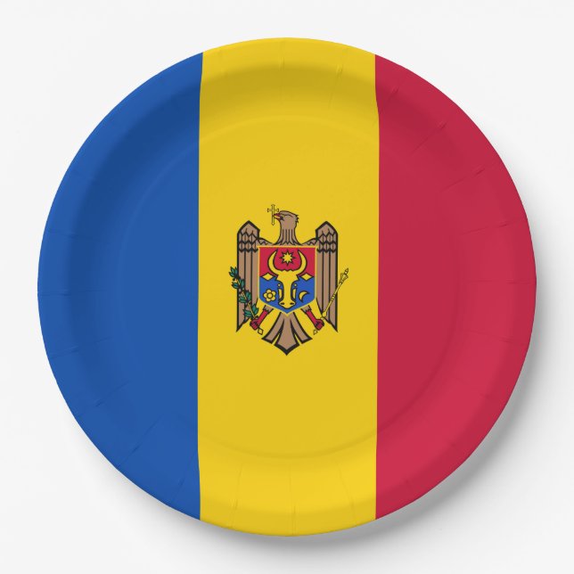 Prato De Papel Bandeira da Moldávia (Frente)