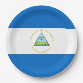Prato De Papel Bandeira da Nicarágua