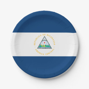 Prato De Papel Bandeira da Nicarágua