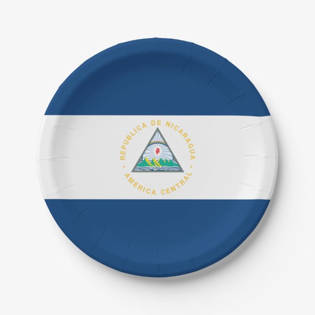 Prato De Papel Bandeira da Nicarágua (Frente)