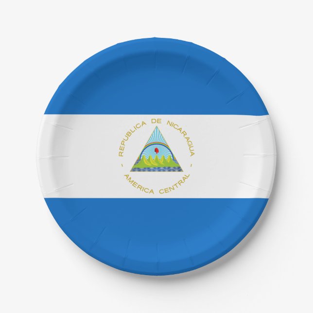 Prato De Papel Bandeira da Nicarágua (Frente)