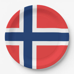 Prato De Papel Bandeira da Noruega