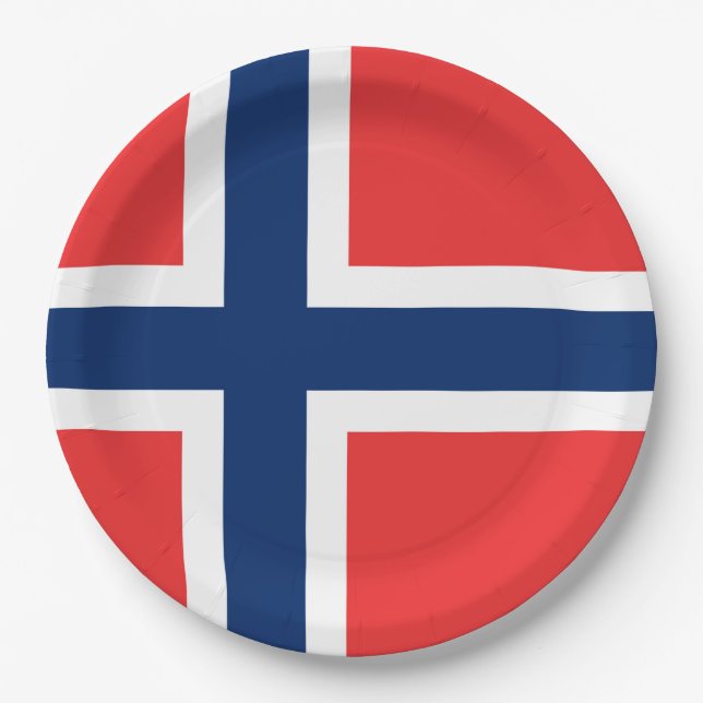 Prato De Papel Bandeira da Noruega (Frente)