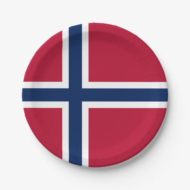 Prato De Papel Bandeira da Noruega (Frente)