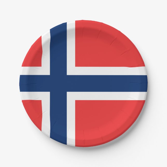 Prato De Papel Bandeira da Noruega (Frente)