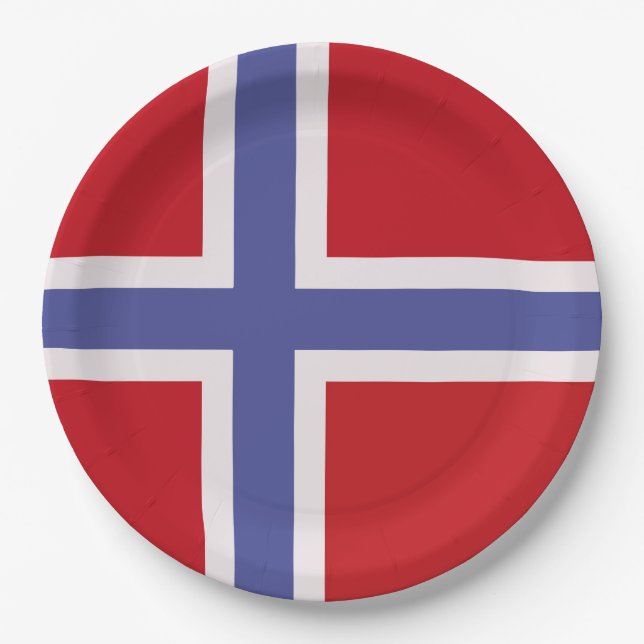 Prato De Papel Bandeira da Noruega (Frente)