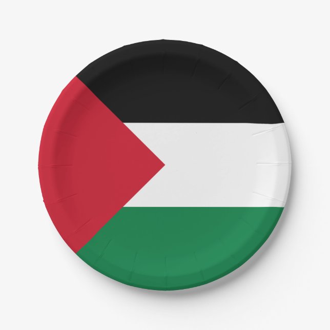 Prato De Papel Bandeira da Palestina (Frente)