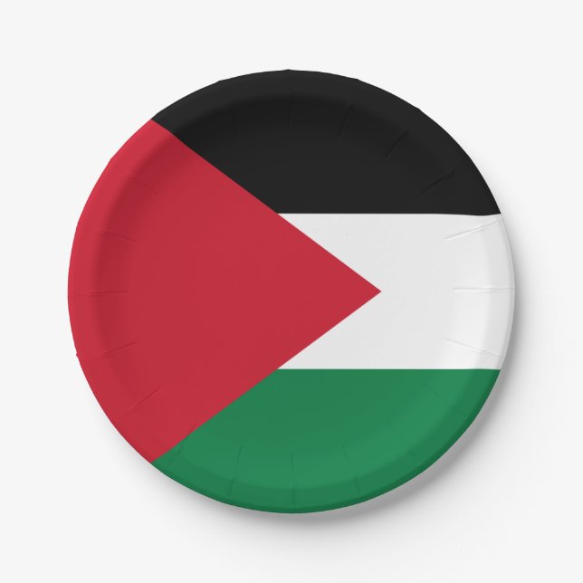 Prato De Papel Bandeira da Palestina (Palestina) (Frente)