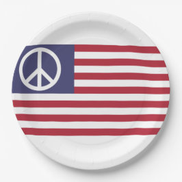 Prato De Papel Bandeira da Paz dos Estados Unidos