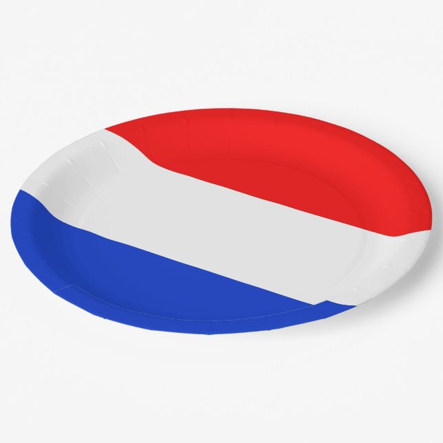 Prato De Papel Bandeira da Prata dos Países Baixos (Inclinado)