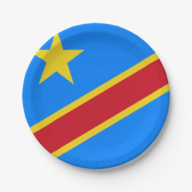 Prato De Papel Bandeira da República Democrática do Congo (Frente)