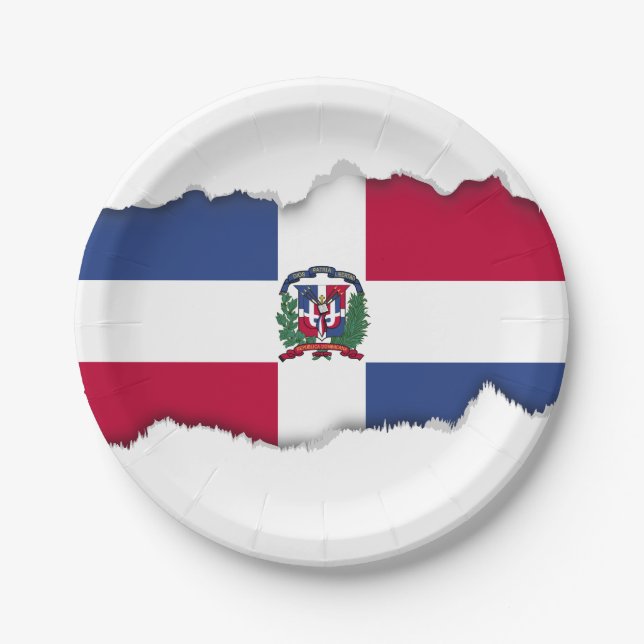 Prato De Papel Bandeira da República Dominicana (Frente)