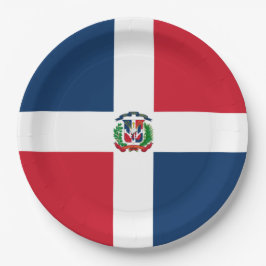Prato De Papel Bandeira da República Dominicana