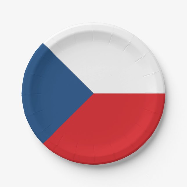 Prato De Papel Bandeira da República Tcheca (Frente)