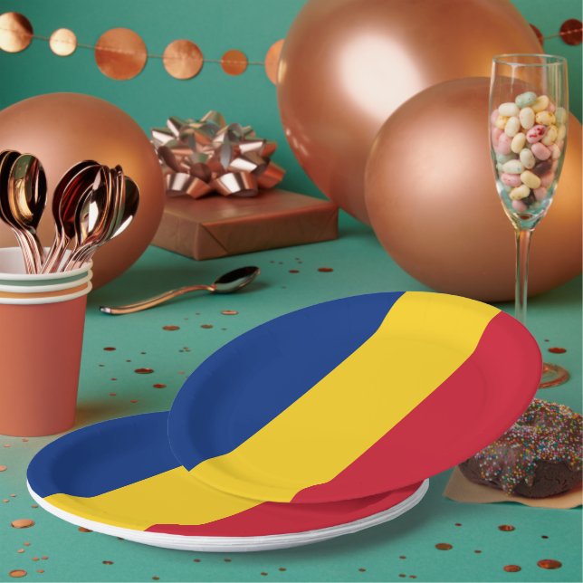 Prato De Papel Bandeira da Romênia (Múltiplo)