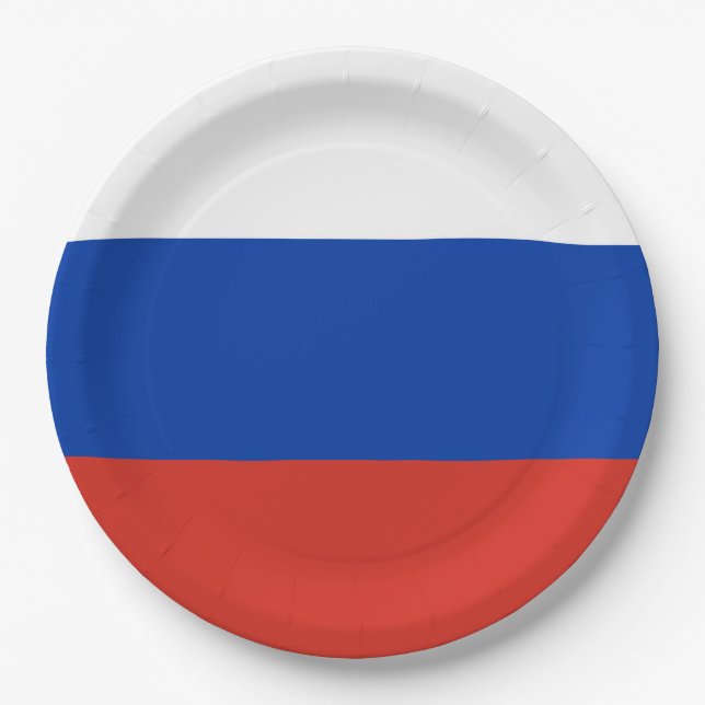 Prato De Papel Bandeira da Rússia (Frente)