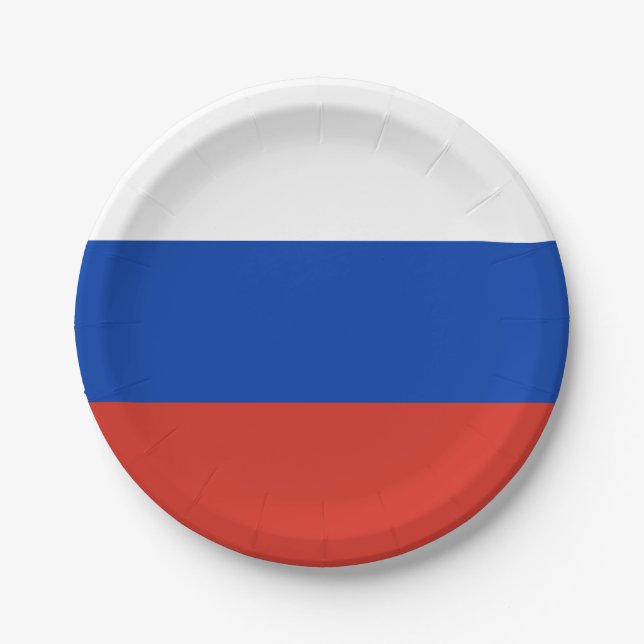 Prato De Papel Bandeira da Rússia (Frente)