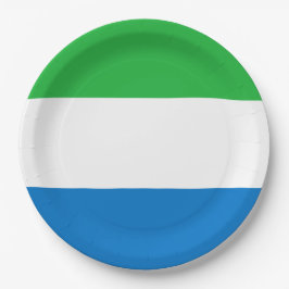 Prato De Papel Bandeira da Serra Leoa