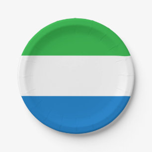 Prato De Papel Bandeira da Serra Leoa